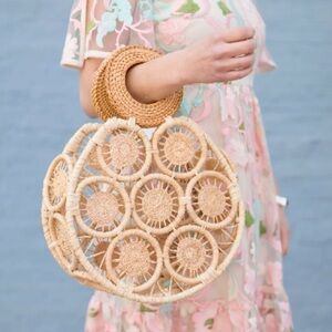 Cult Gaia Stella Round Straw Raffia Bag Small NWT